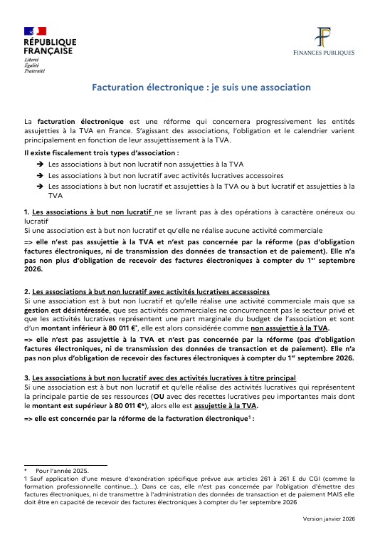 Je suis une association _ facturation électronique 