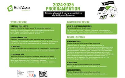 La programmation du réseau d'appui à la vie associative Guid'Asso 31 (2024 - 2025)